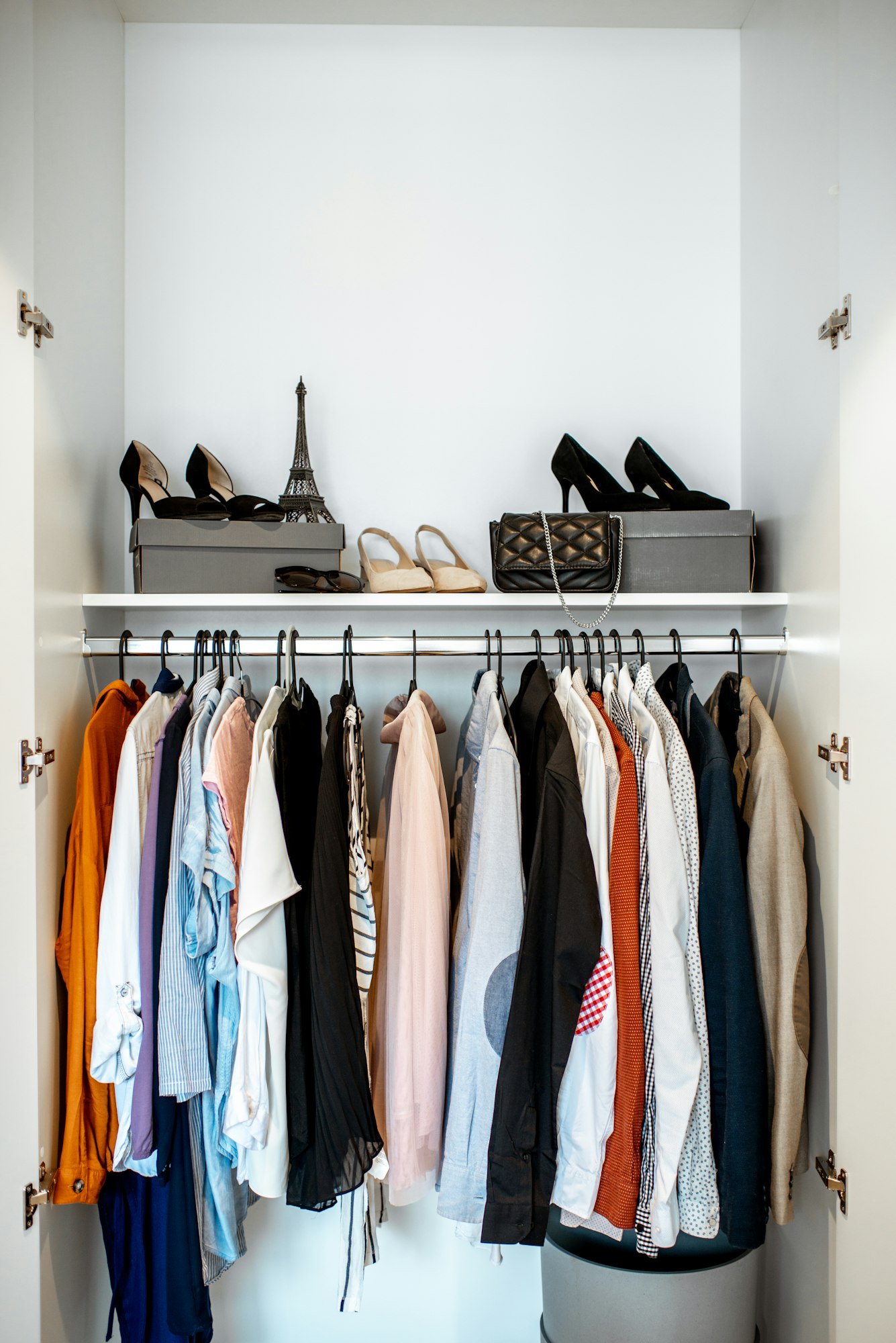 Clothes in the wardrobe