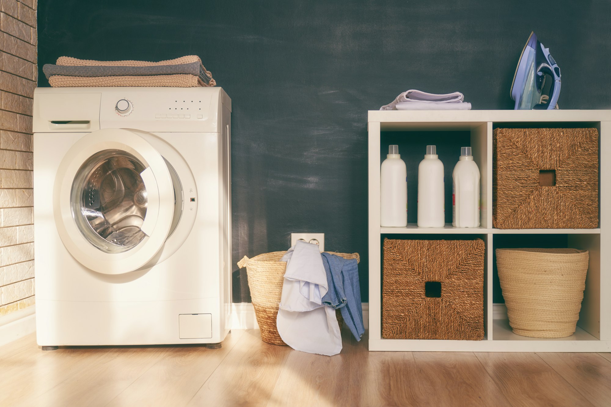 laundry room with a washing machine